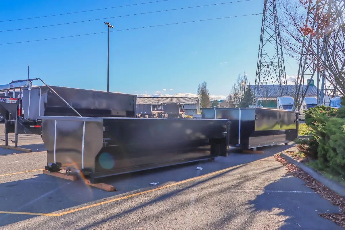 Roll-off dumpster ready for waste disposal at job site for Residential Dumpster Rental in Auburn